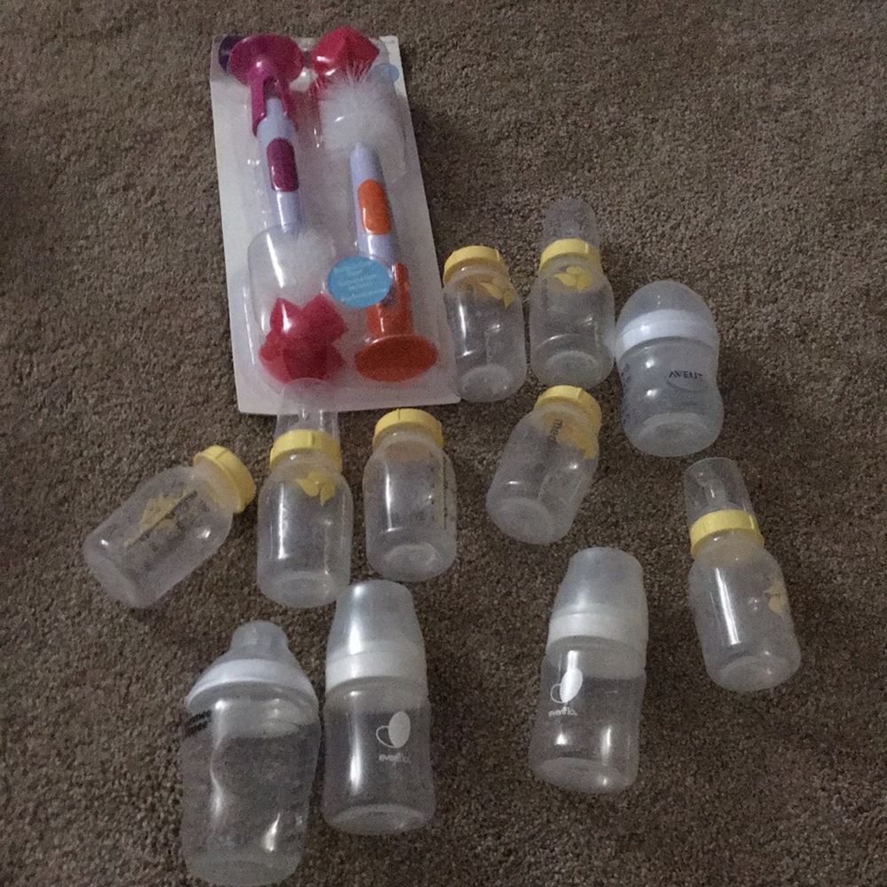 Bottles and bottle cleaner